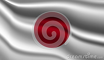 Japan Realistic waving Flag Design Vector Illustration