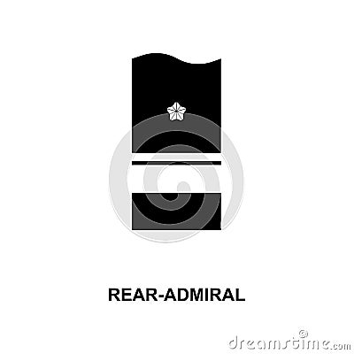 japan rear admiral military ranks and insignia glyph icon Stock Photo