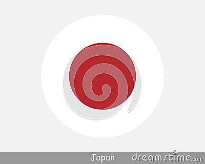 Japan Round Circle Flag. Japanese Circular Button Banner Icon. EPS Vector Vector Illustration