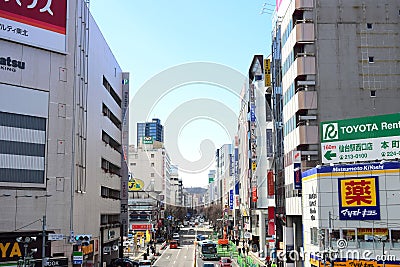 Japan Sendai City center View 2018 Editorial Stock Photo