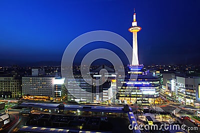 Japan skyline at Kyoto Tower Stock Photo