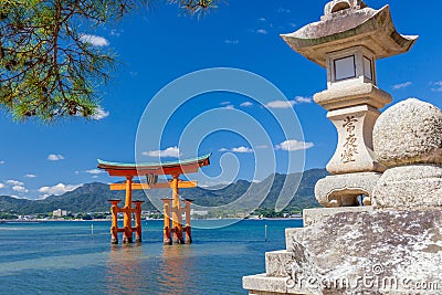 Japan - torii gate in Miyajima Stock Photo