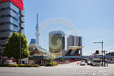 Japan. Tokyo. The Asakusa Area. TV tower `Tokyo sky tree`. Stock Photo