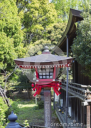 Japan.Toro is a traditional lantern at a Shinto temple. Stock Photo