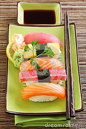 Japan traditional food sushi Stock Photo