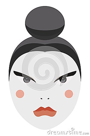 Japan. Vector Geisha face with traditional make-up Vector Illustration