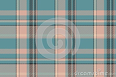 Japan vector texture background, post textile pattern fabric. Long check plaid seamless tartan in light and cyan colors Vector Illustration