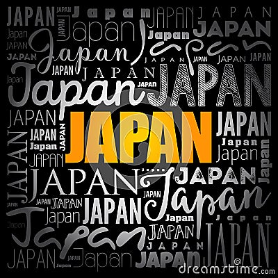 Japan wallpaper word cloud, travel concept Stock Photo