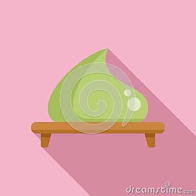 Japan wasabi board icon flat vector. Herb cuisine spicy Stock Photo