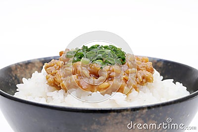 Japanes food, Moromi miso on rice Stock Photo