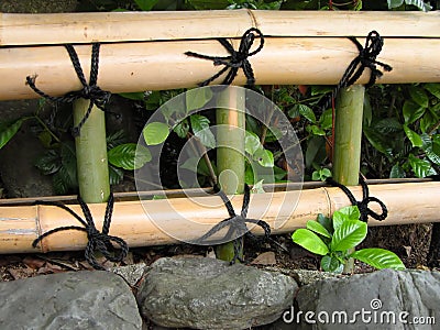 Japanese bamboo fence Stock Photo