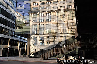 Japanese bank Nomura in London is headquartered in Angel Lane in the heart of the City Editorial Stock Photo