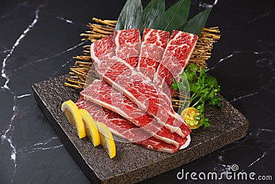 Japanese beef and vegetables Stock Photo
