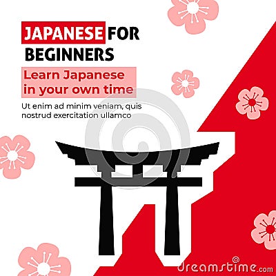 Japanese for beginners, learn language your ownr Vector Illustration