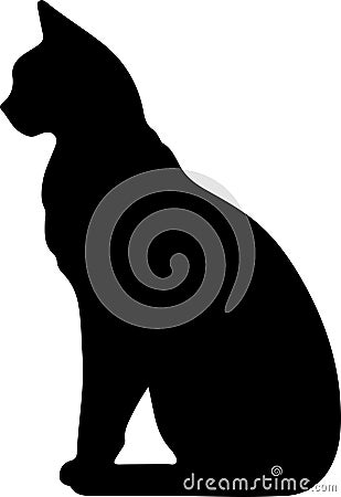 Japanese Bobtail Cat Black Silhouette Generative Ai Vector Illustration