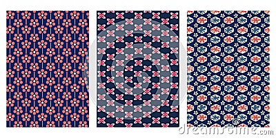 Japanese Bohemian Flower, Flower Petal Grid, Cherry Blossom Hexagon Abstract Vector Background Collection Vector Illustration