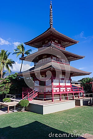 Japanese building in Maui Stock Photo