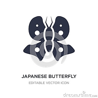 japanese butterfly icon on white background. Simple element illustration from Animals concept Vector Illustration
