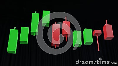 Japanese Candlesticks trading visual trend Stock Photo