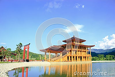 Japanese castle in Hinoki land Editorial Stock Photo