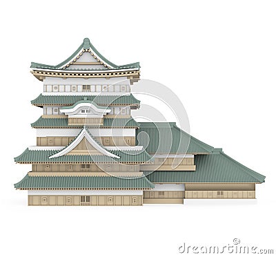 Japanese Castle Isolated Stock Photo