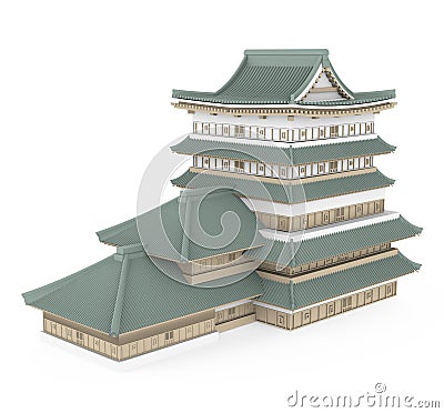 Japanese Castle Isolated Stock Photo