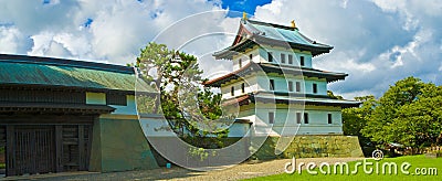 Japanese castle, Matsumae, Hokkaido Stock Photo