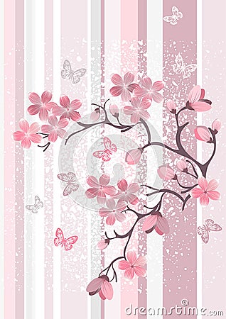 Japanese cherry blossom Vector Illustration