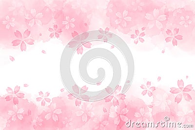 Japanese cherry blossom abstract on pink watercolor background Stock Photo