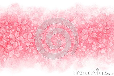 Japanese cherry blossom abstract on pink watercolor paint background Stock Photo