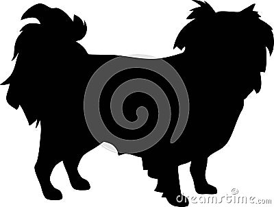 Japanese Chin silhouette black Vector Illustration