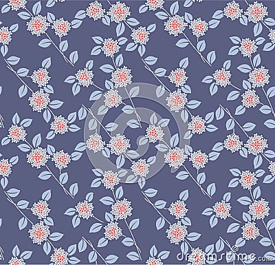 Japanese Classic Bouquet Branch Vector Seamless Pattern Vector Illustration