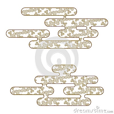 Japanese clouds. Chinese clouds. Design elements for creating patterns. Vector Illustration