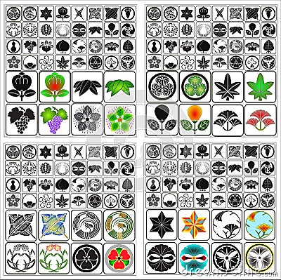 Japanese Crests Set A Stock Photo
