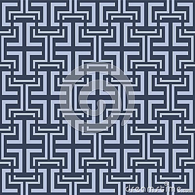 Japanese Cross Shape Maze Line Vector Seamless Pattern Vector Illustration