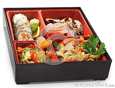 Japanese Cuisine - Bento Lunch Stock Photo