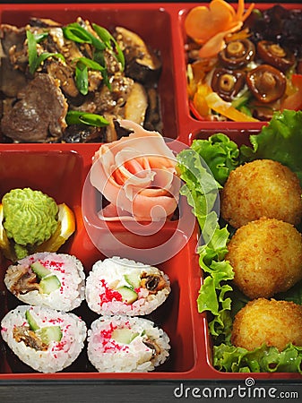 Japanese Cuisine - Bento Lunch Stock Photo