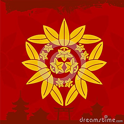 Japanese cultural ornaments. National ornaments of Japan Vector Illustration