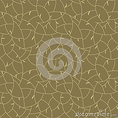 Japanese Curl Leaf Line Vector Seamless Pattern Vector Illustration