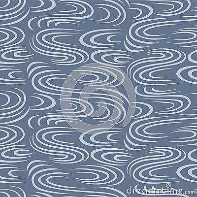 Japanese Curl Wave Line Vector Seamless Pattern Vector Illustration