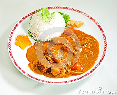 Japanese beef curry with rice Stock Photo