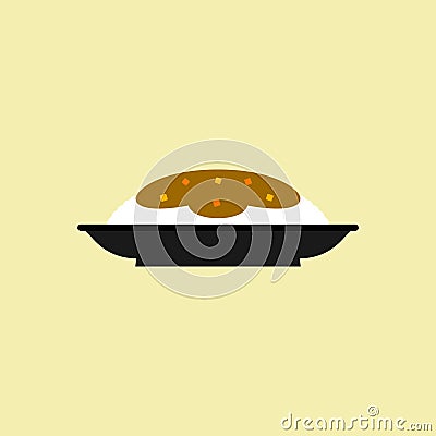 japanese curry rice flat design vector illustration. Japanese Kare Raisu - Japanese Curry Rice flat vector design illustration, Vector Illustration