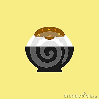 japanese curry rice flat design vector illustration. Japanese Kare Raisu - Japanese Curry Rice flat vector design illustration, Vector Illustration