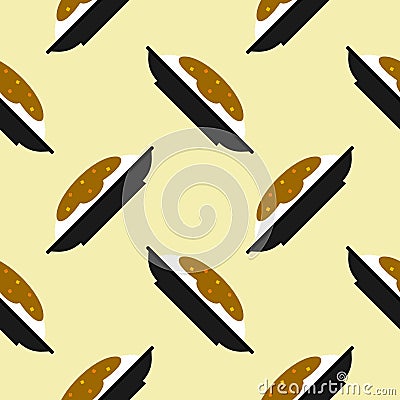 japanese curry seamless pattern. cartoon curry rice, japanese food seamless pattern on colorful background Vector Illustration