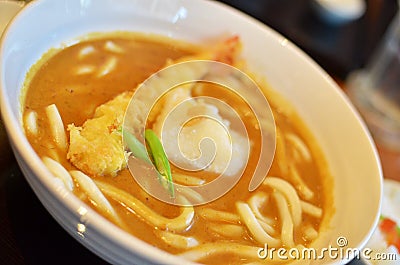 Japanese curry Udon noodles Stock Photo