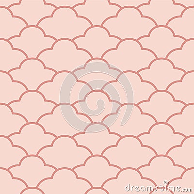 Japanese Curve Cloud Vector Seamless Pattern Vector Illustration