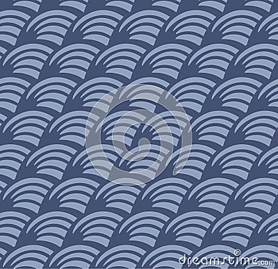 Japanese Curve Line Wave Vector Seamless Pattern Vector Illustration