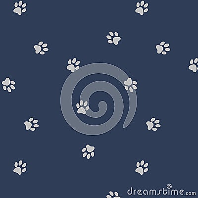 Japanese Cute Paw Pattern Vector Illustration