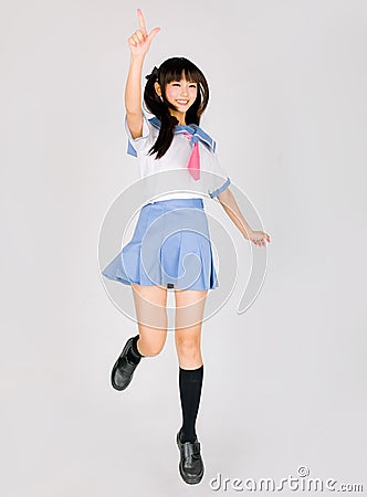 Japanese cute teen school girl Stock Photo