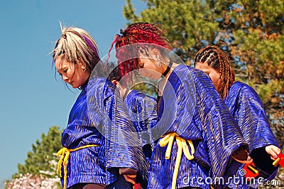 A Japanese dance troupe Editorial Stock Photo